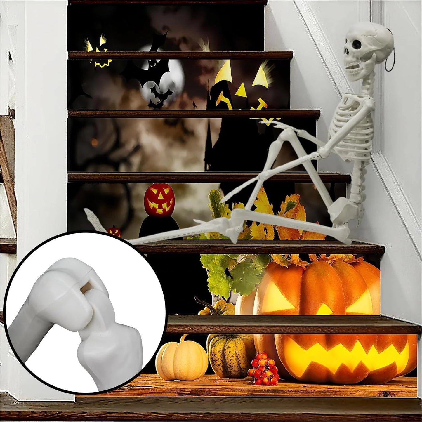 🎃👻36-inch lifelike human skeleton💀 and dog🐕, skeleton and cat🐱, can be posed in any position, perfect for Halloween.